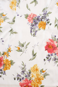Dress Forum satin floral wrap dress, in ivory.