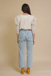 Current Air textured puff sleeve blouse, in off white.