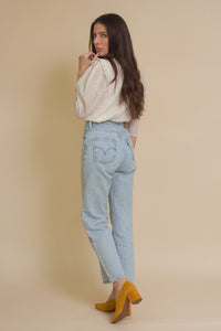 Current Air textured puff sleeve blouse, in off white.