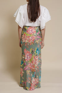 Emory Park floral mermaid maxi skirt, in sage floral.
