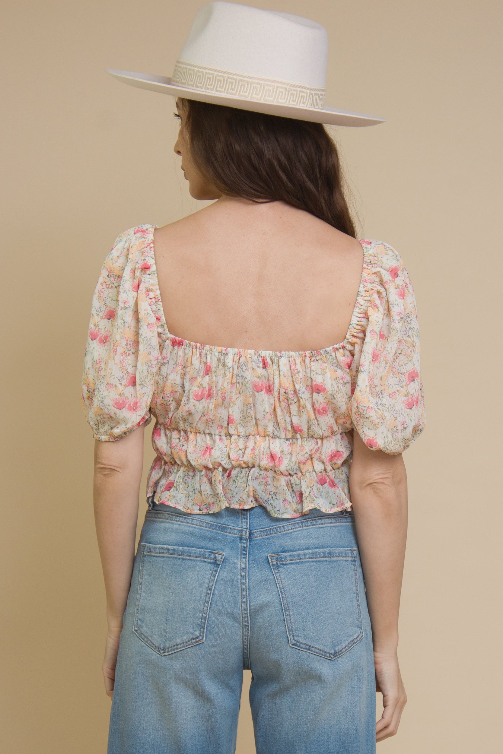 Emory Park peasant top, in floral.