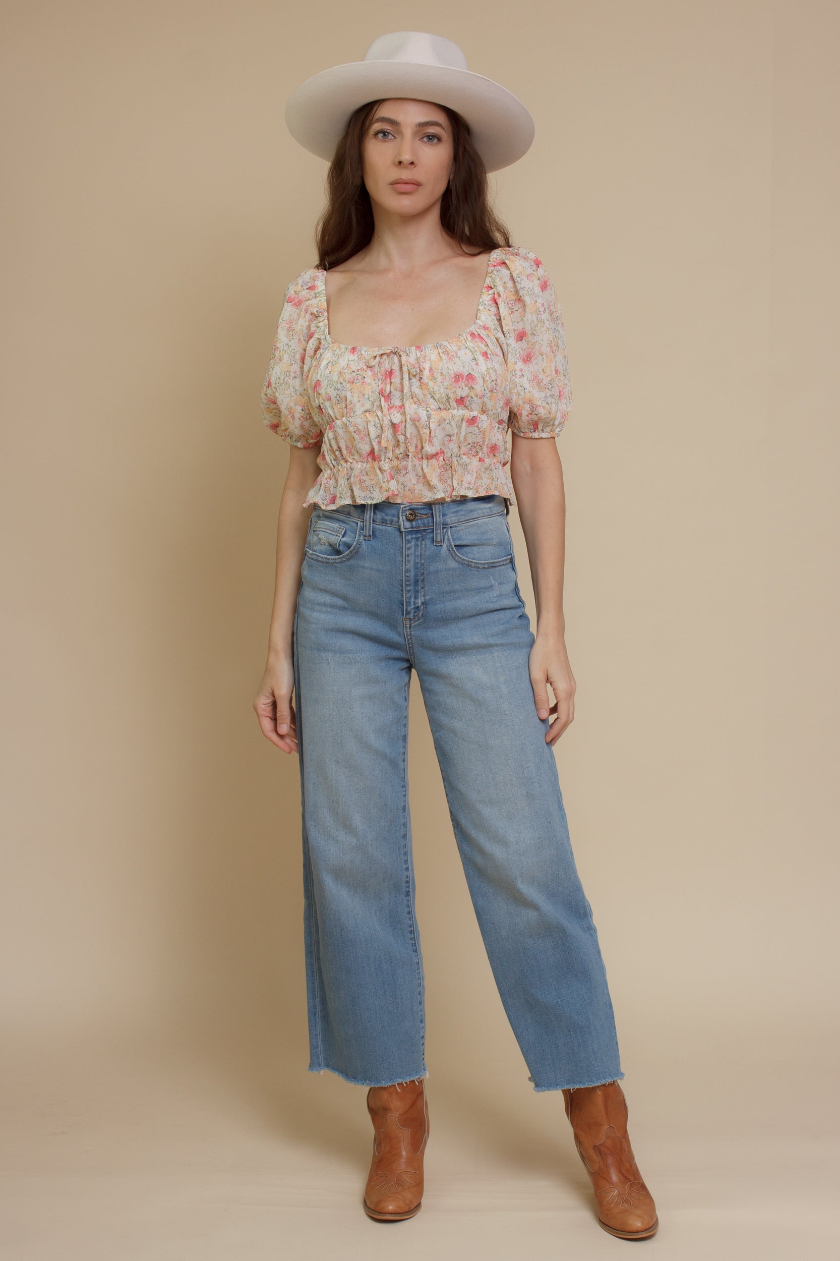 Emory Park peasant top, in floral.