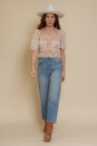 Emory Park peasant top, in floral.