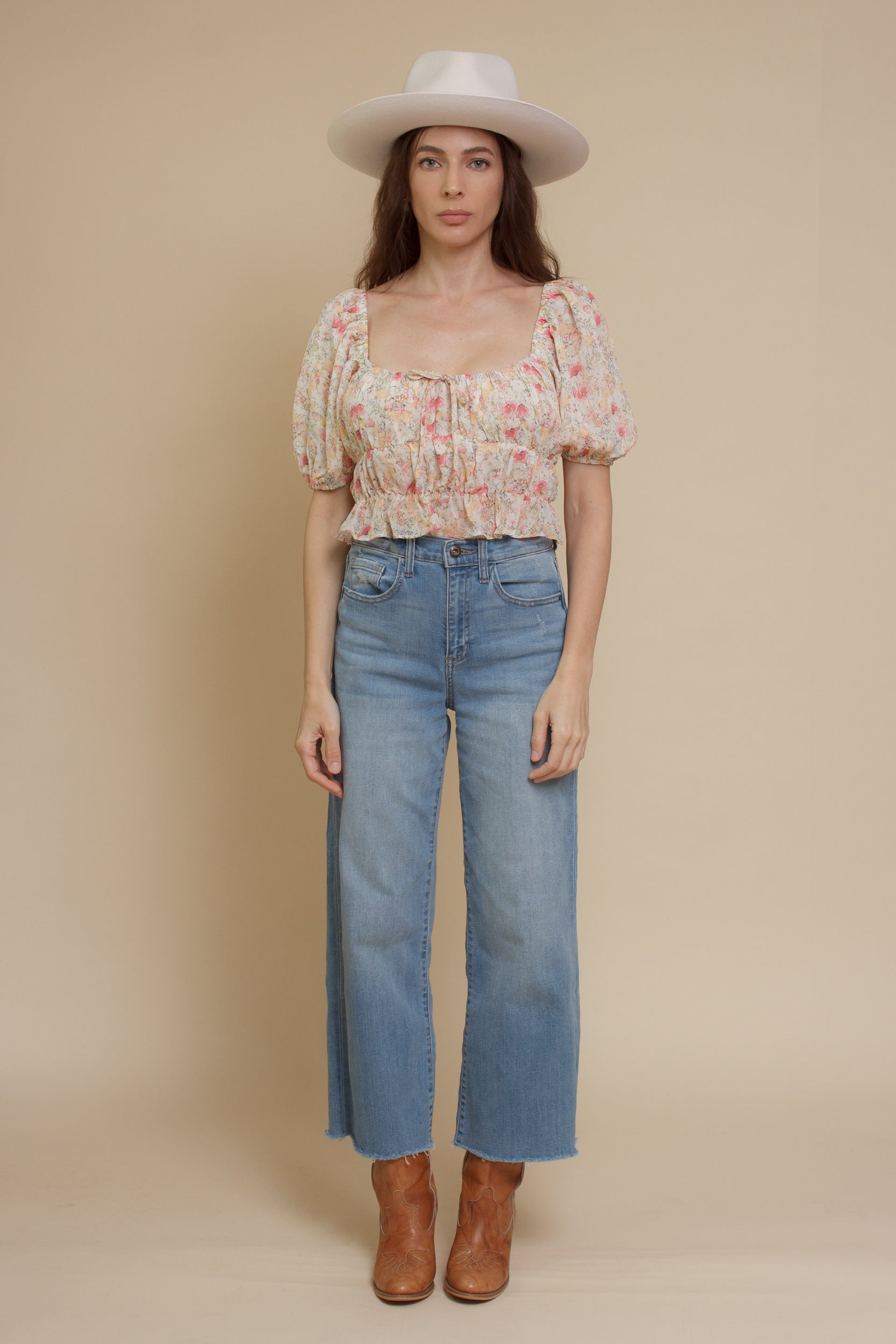 Emory Park peasant top, in floral.
