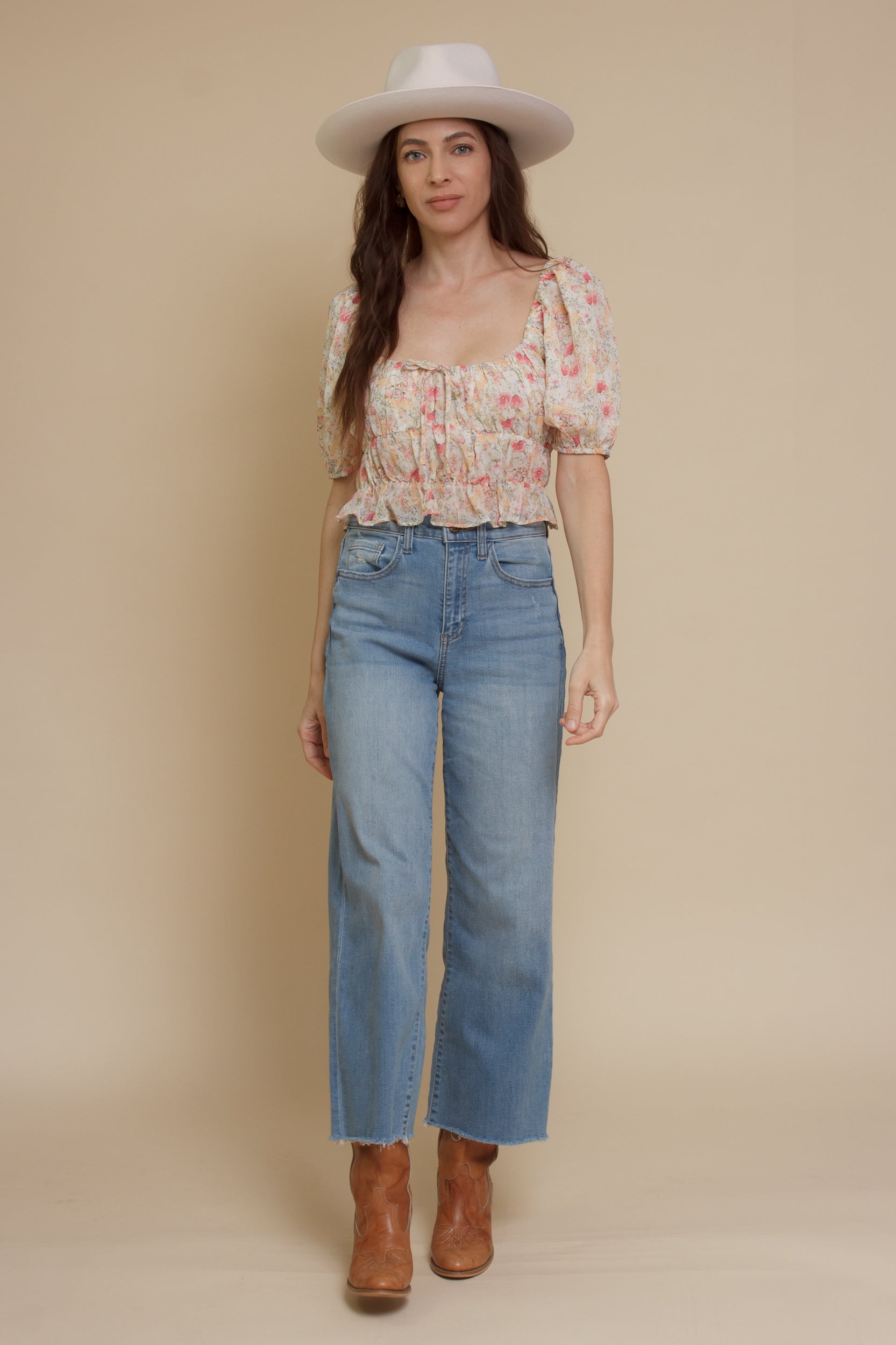 Emory Park peasant top, in floral.