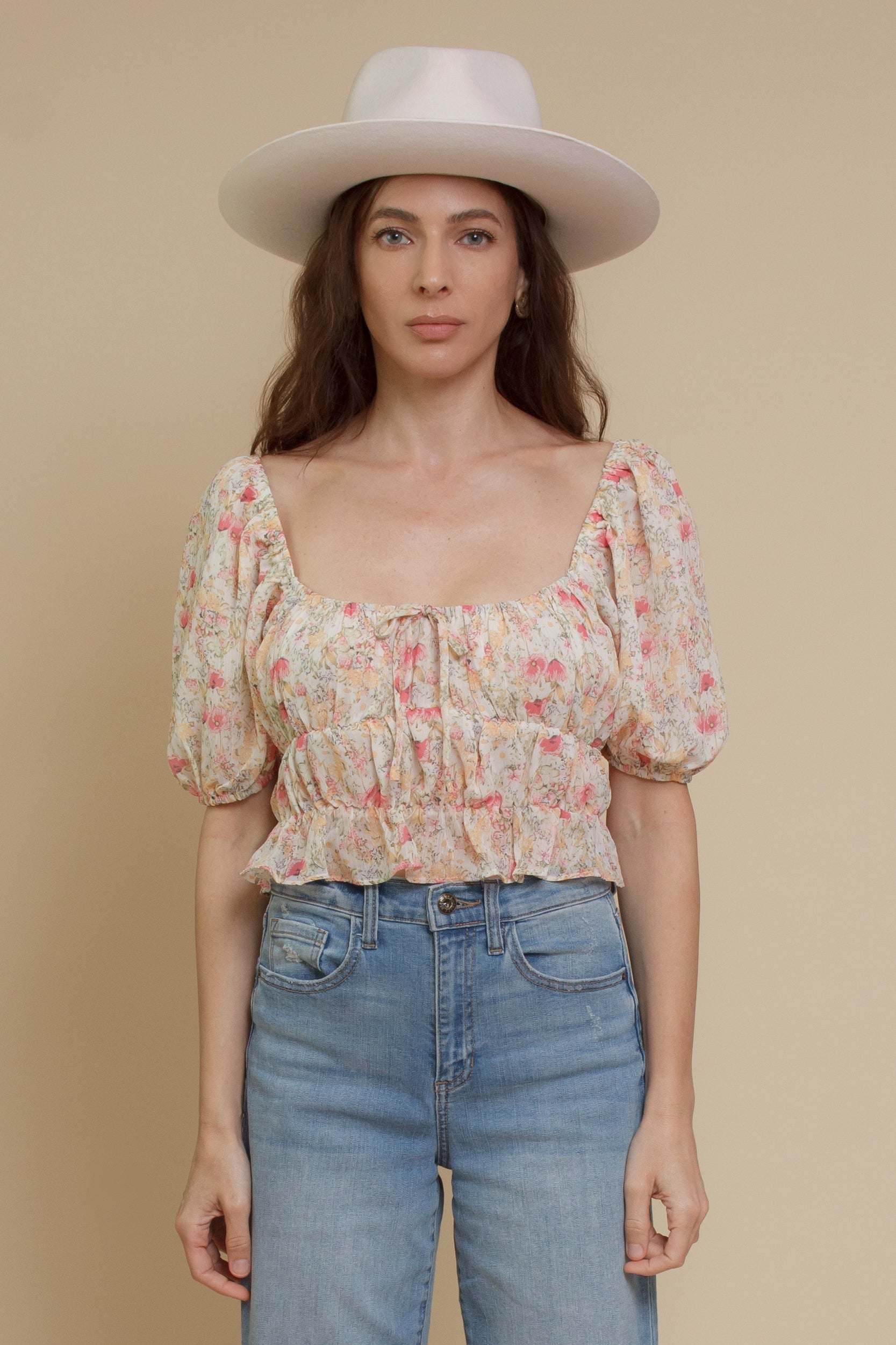 Emory Park peasant top, in floral.