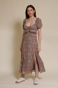Emory Park Macie Midi Dress, in brown floral.