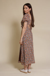 Emory Park Macie Midi Dress, in brown floral.