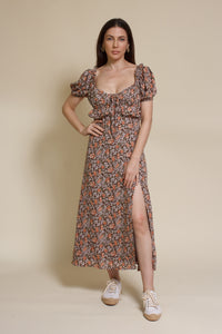 Emory Park Macie Midi Dress, in brown floral.