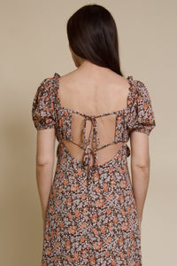 Emory Park Macie Midi Dress, in brown floral.