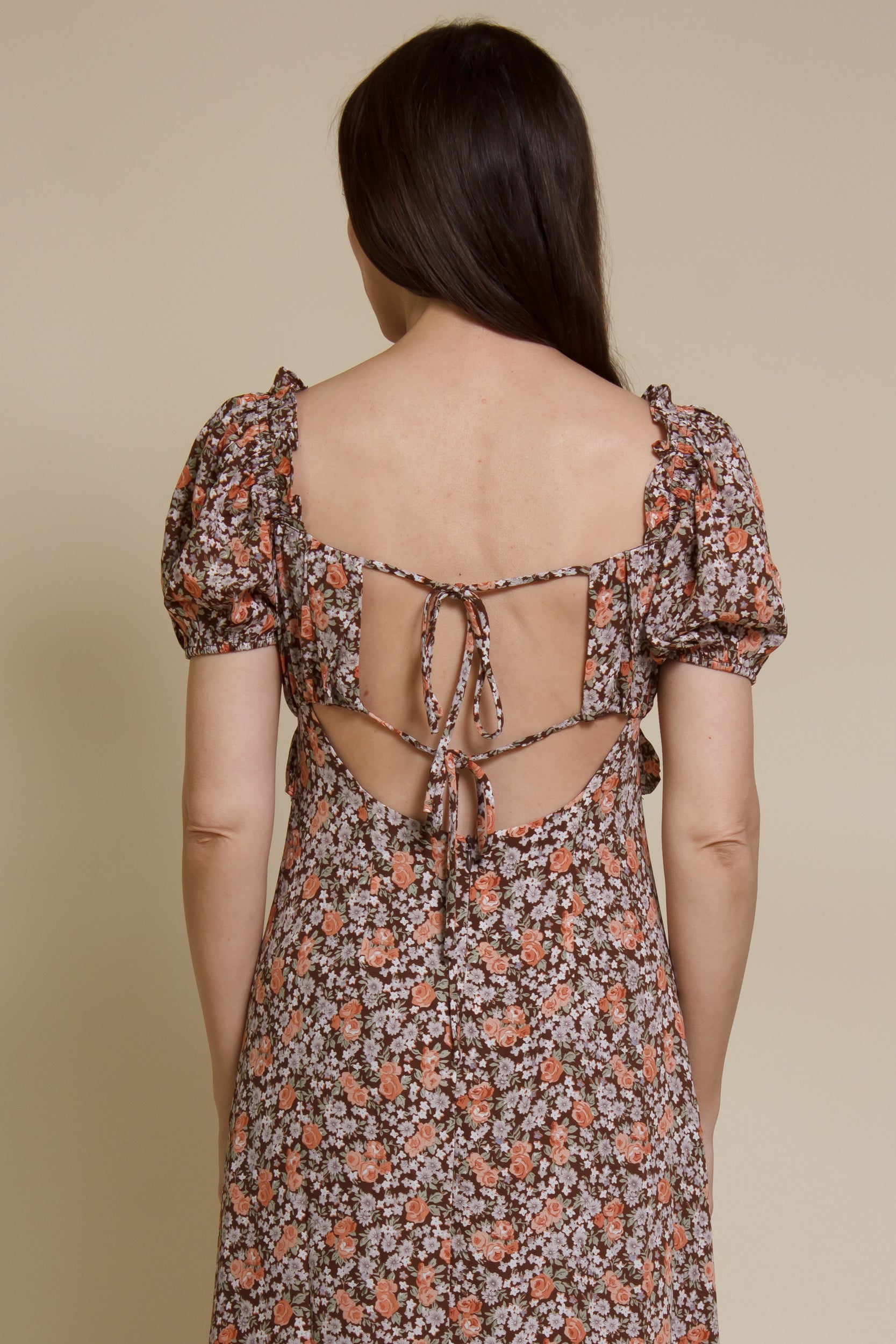 Emory Park Macie Midi Dress, in brown floral.