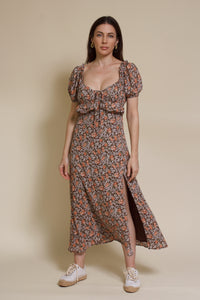 Emory Park Macie Midi Dress, in brown floral.