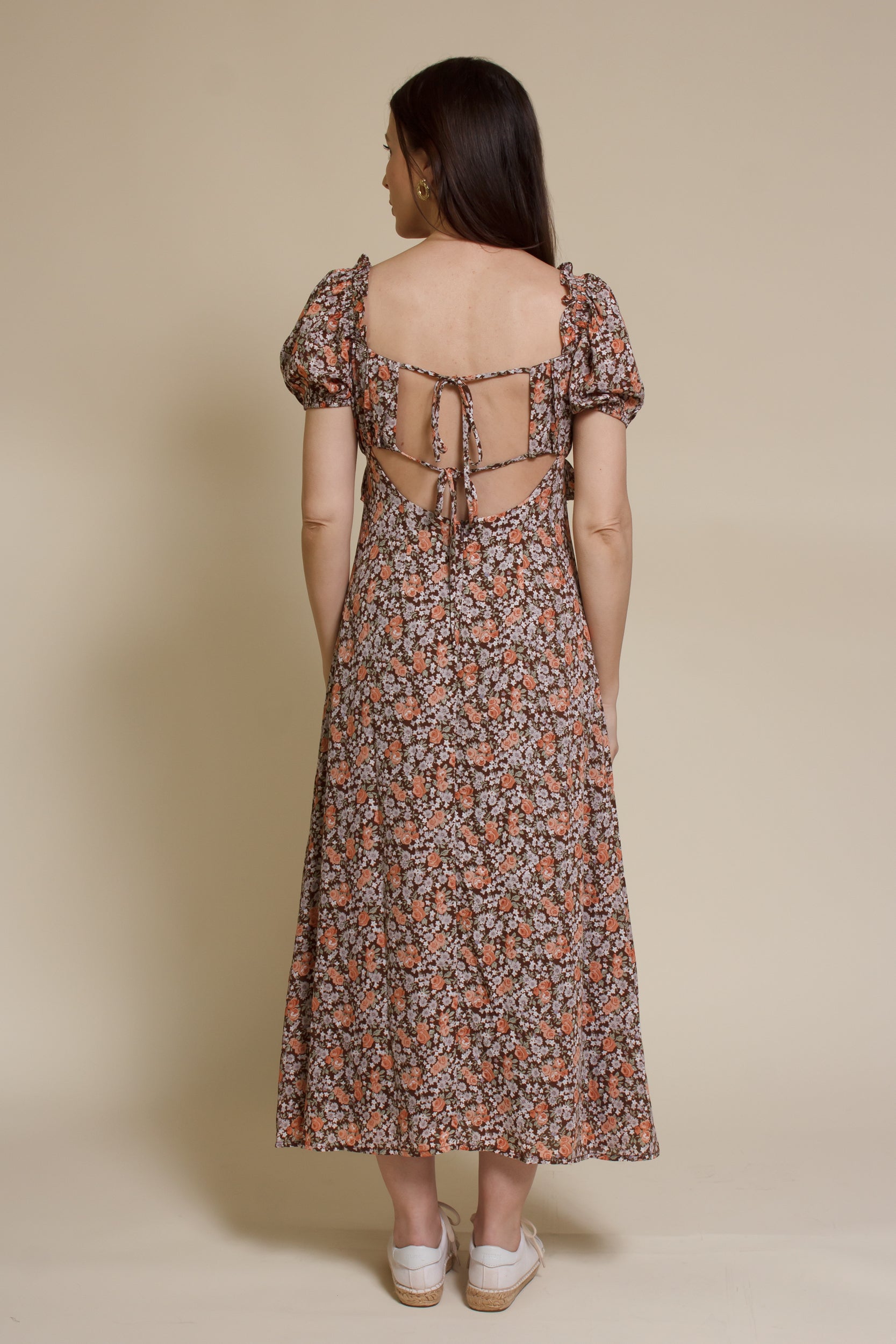 Emory Park Macie Midi Dress, in brown floral.