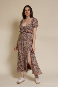 Emory Park Macie Midi Dress, in brown floral.