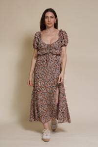 Emory Park Macie Midi Dress, in brown floral.