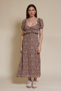 Emory Park Macie Midi Dress, in brown floral.