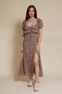 Emory Park Macie Midi Dress, in brown floral.