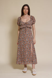 Emory Park Macie Midi Dress, in brown floral.