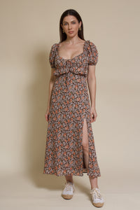 Emory Park Macie Midi Dress, in brown floral.