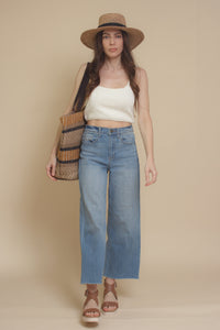 Jute tote bag, in mustard.