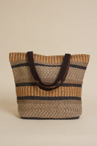 Jute tote bag, in mustard.