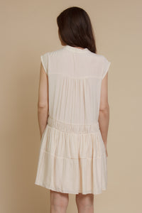 Mustard Seed lace inset mini dress, in ecru.