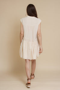 Mustard Seed lace inset mini dress, in ecru.
