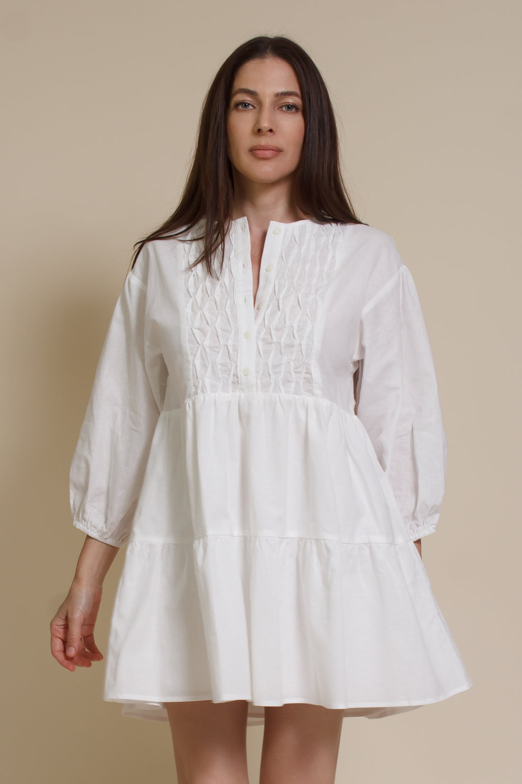 Lalavon Linen Mini Shirt Dress Small