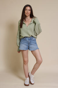 Mable collared sweater, in dusty sage.
