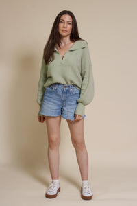 Mable collared sweater, in dusty sage.