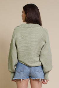 Mable collared sweater, in dusty sage.