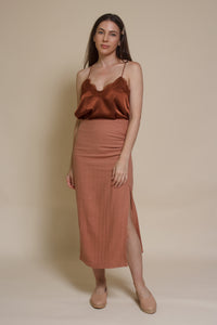 Wishlist satin camisole with lace trim, in gucci.