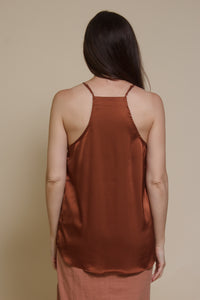 Wishlist satin camisole with lace trim, in gucci.