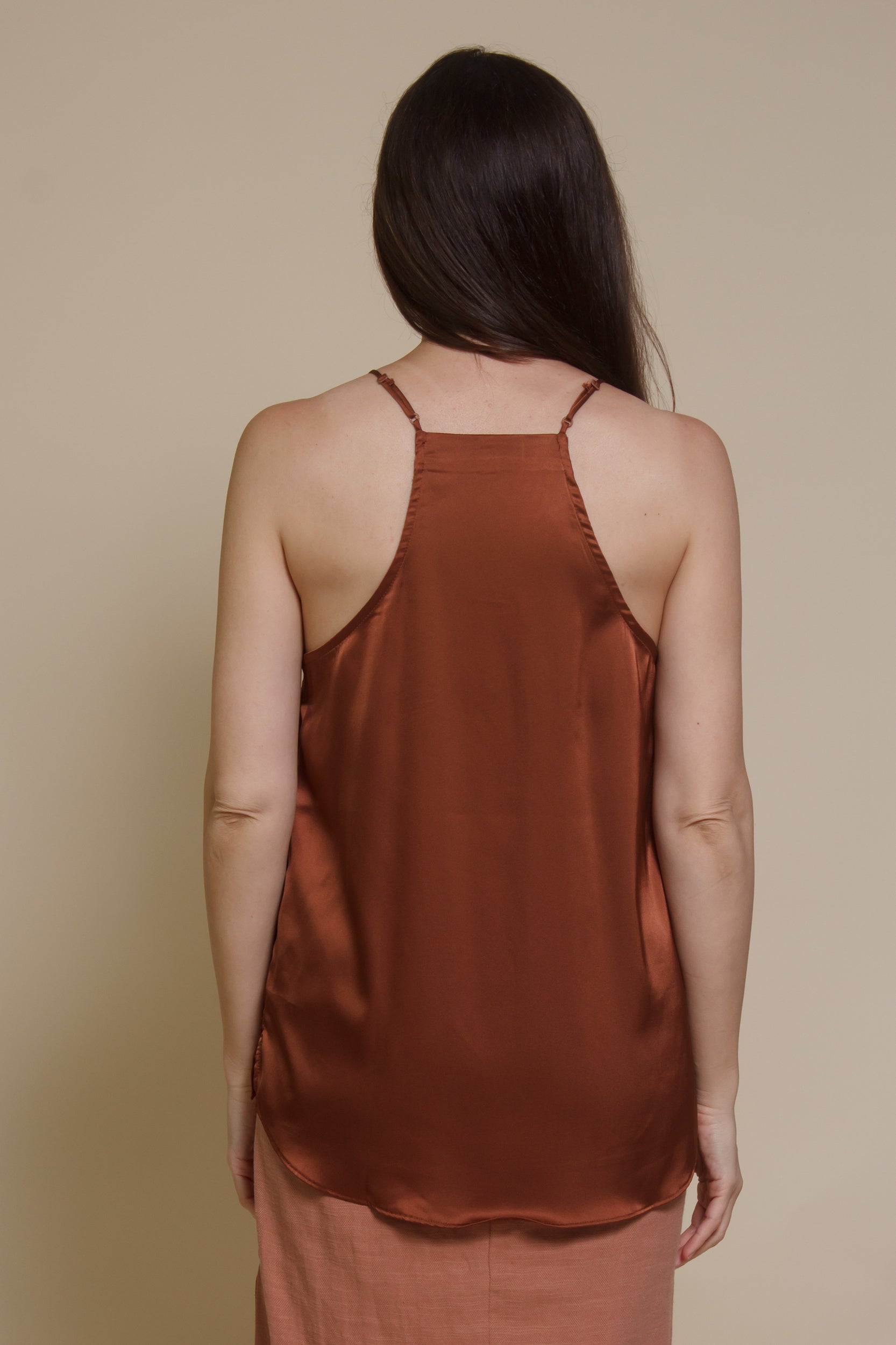Wishlist satin camisole with lace trim, in gucci.