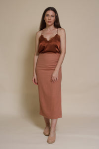 Wishlist satin camisole with lace trim, in gucci.