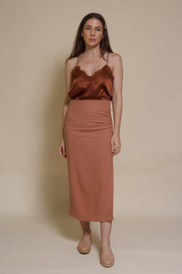 Wishlist satin camisole with lace trim, in gucci.
