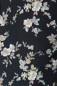 Black floral wide leg pants. Image 7