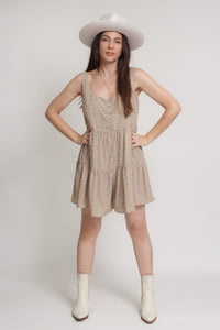 Floral romper, in olive. Image 10