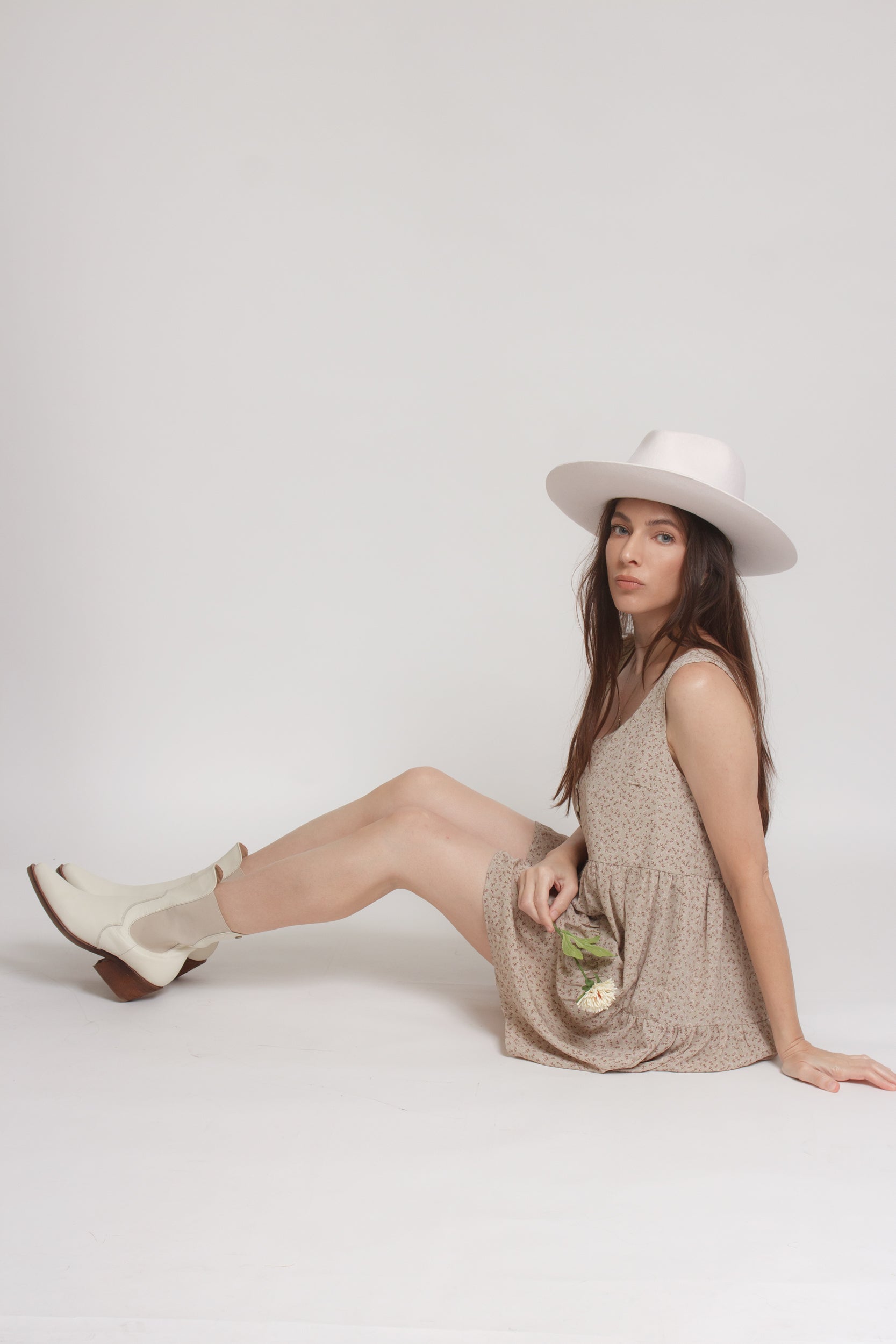 Floral romper, in olive. Image 16