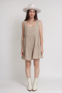 Floral romper, in olive.