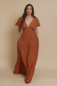 Flutter sleeve maxi dress, in gucci.