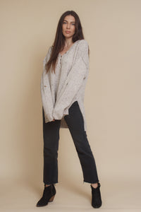 Henley sweater, in eggshell. Image 10