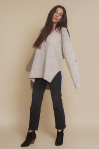 Henley sweater, in eggshell. Image 9