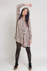Polka dot shirt dress, in almond mix. Image 19