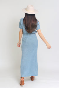 Knit midi skirt set, in Pearl Blue. Image 8
