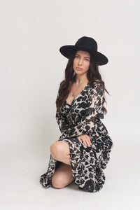 Swiss dot floral maxi dress, in cream/black. Image 13
