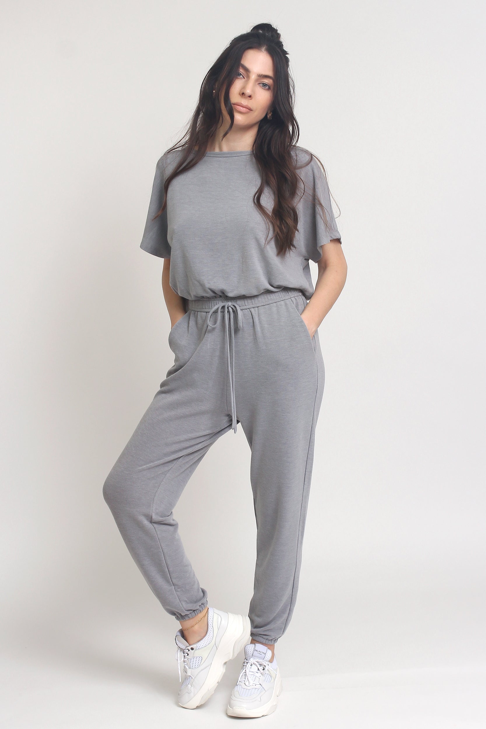Terry cloth jogger jumpsuit, in Paloma. Image 10
