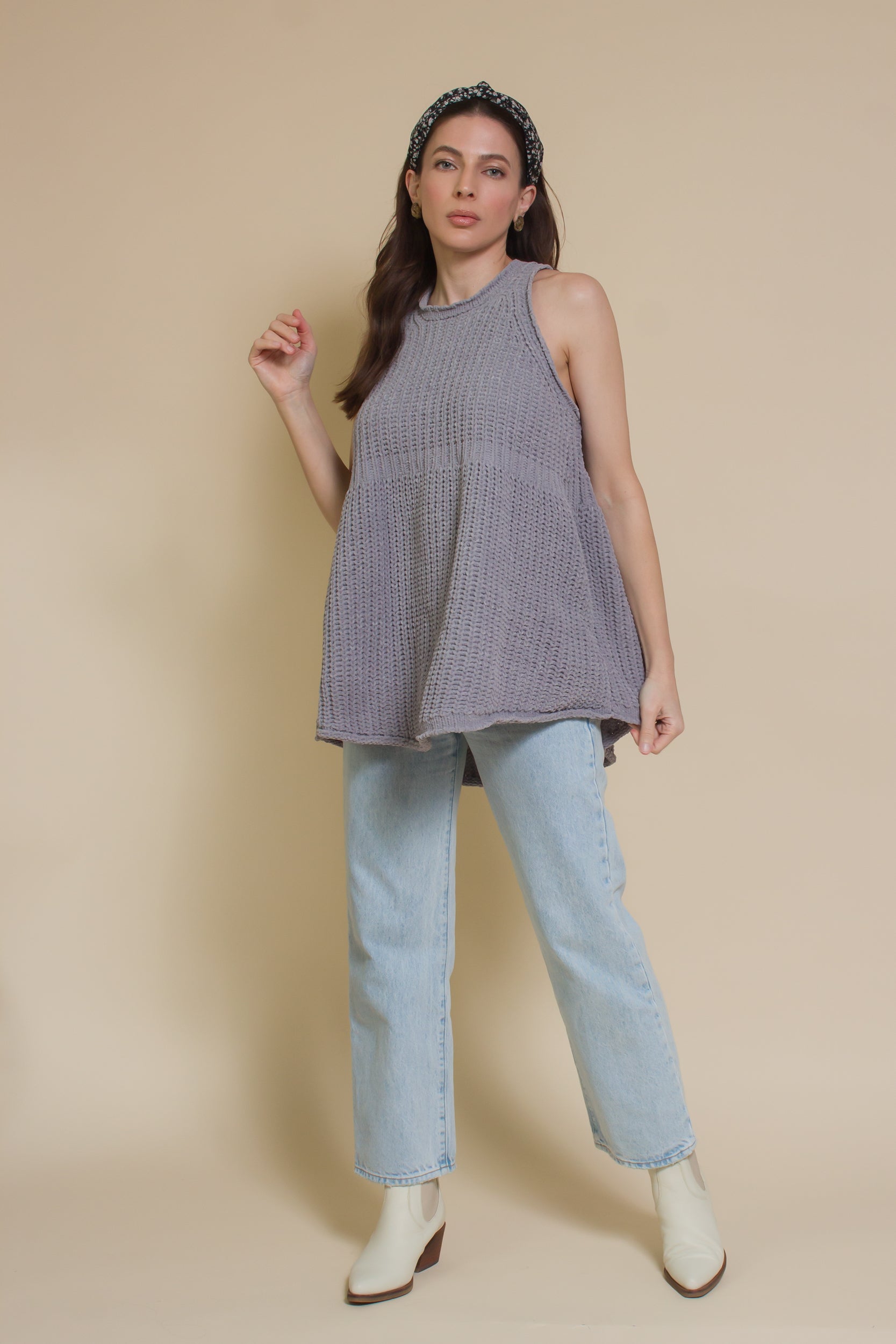 POL Sleeveless Babydoll Sweater – Franklin Sunset