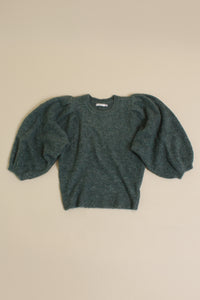 Puff sleeve sweater, in pine.