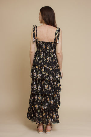 Crescent: Hayden Multi Tiered Dress, in black.